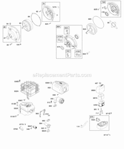 Air Cleaner Exhaust System Gear Reduction Diagram and Parts List for 123336-0180-B1  Briggs and Stratton Engine